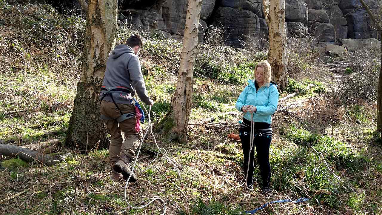 rock climbing sandstone ropework