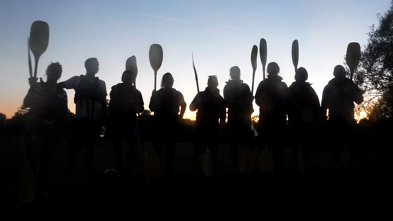 night kayaking river trip